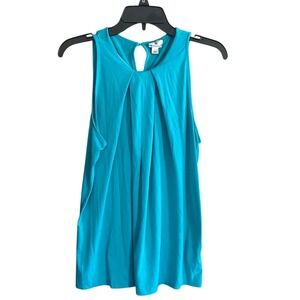 Worthington‎ Womens Sleeveless Pleated Top Keyhole Back Casual Blouse